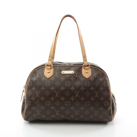 Louis Vuitton Montorgueil GM 單肩包，塗層帆布，皮革，字母組合，女士，棕色，M95566
