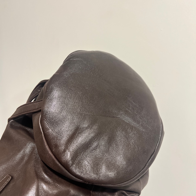 Loewe深啡色軟滑小羊皮背包肩背袋 日本中古二手vintage-14