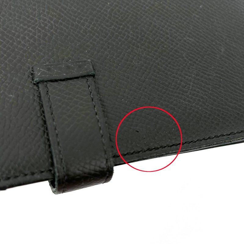 HERMES 【激減優惠】Epsom皮革Bearn W Snap銀扣長錢包Noir/黑色-17