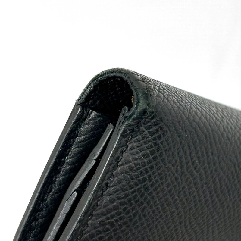 HERMES 【激減優惠】Epsom皮革Bearn W Snap銀扣長錢包Noir/黑色-21