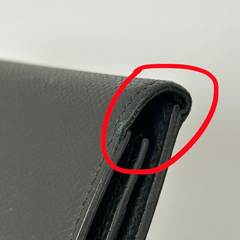 HERMES 【激減優惠】Epsom皮革Bearn W Snap銀扣長錢包Noir/黑色-24