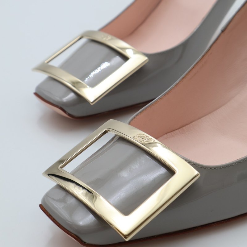Roger vivier Trompette喇叭跟漆皮高跟鞋 - 灰35.5-4
