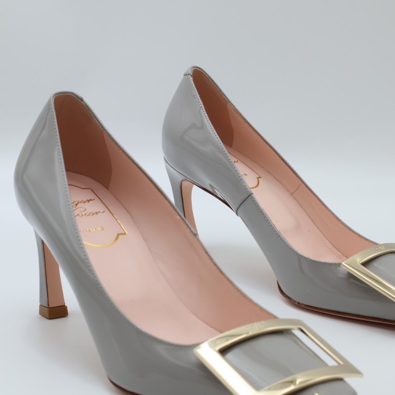 Roger vivier Trompette喇叭跟漆皮高跟鞋 - 灰35.5-5