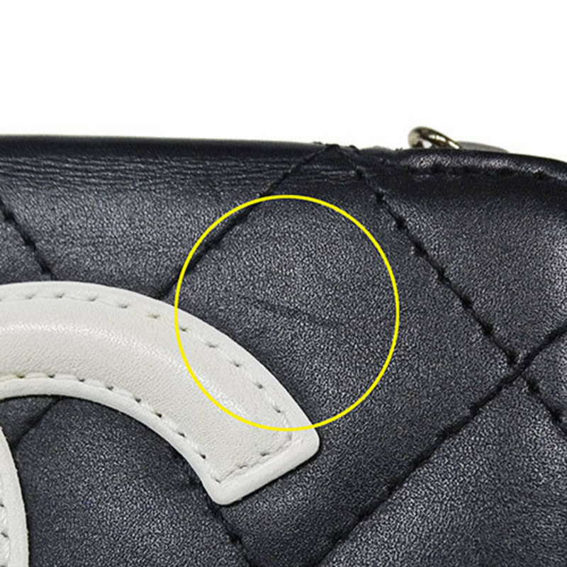 CHANEL Pouch Cambon 女士小羊皮黑色化妝包-7