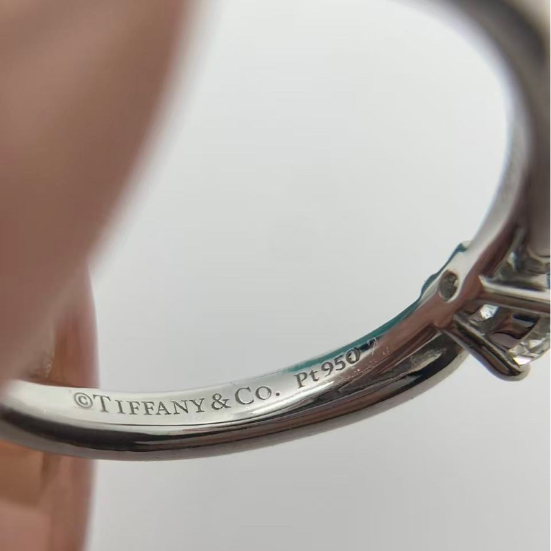 Tiffany 蒂芙尼 白金鑽石戒指 0.22克拉豪華鑲嵌戒指 l色,vvs2-10