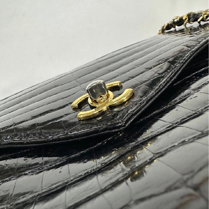 過年優惠大降兩萬 古董收藏品 Chanel 絕版鱷魚皮 24k鏈條-12