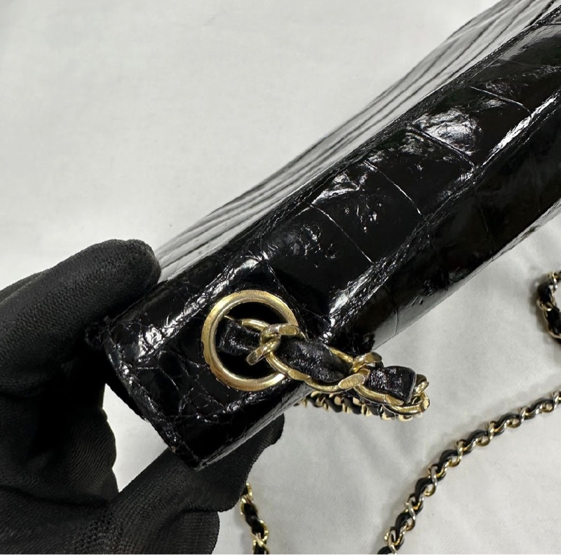 過年優惠大降兩萬 古董收藏品 Chanel 絕版鱷魚皮 24k鏈條-17