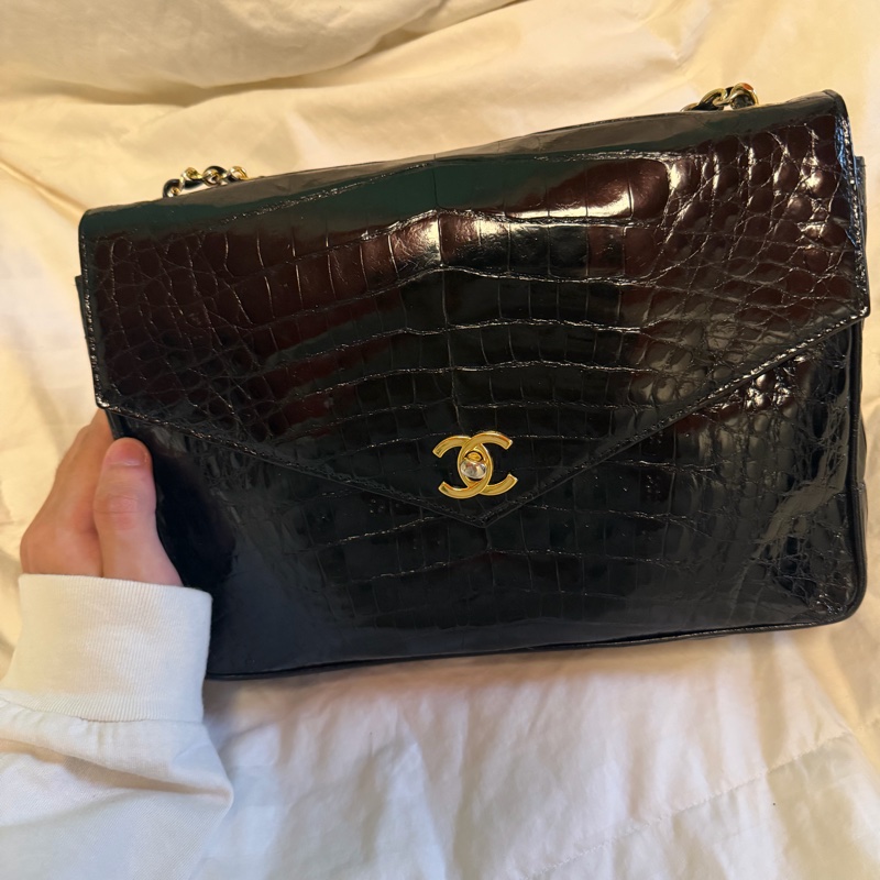 過年優惠大降兩萬 古董收藏品 Chanel 絕版鱷魚皮 24k鏈條-19