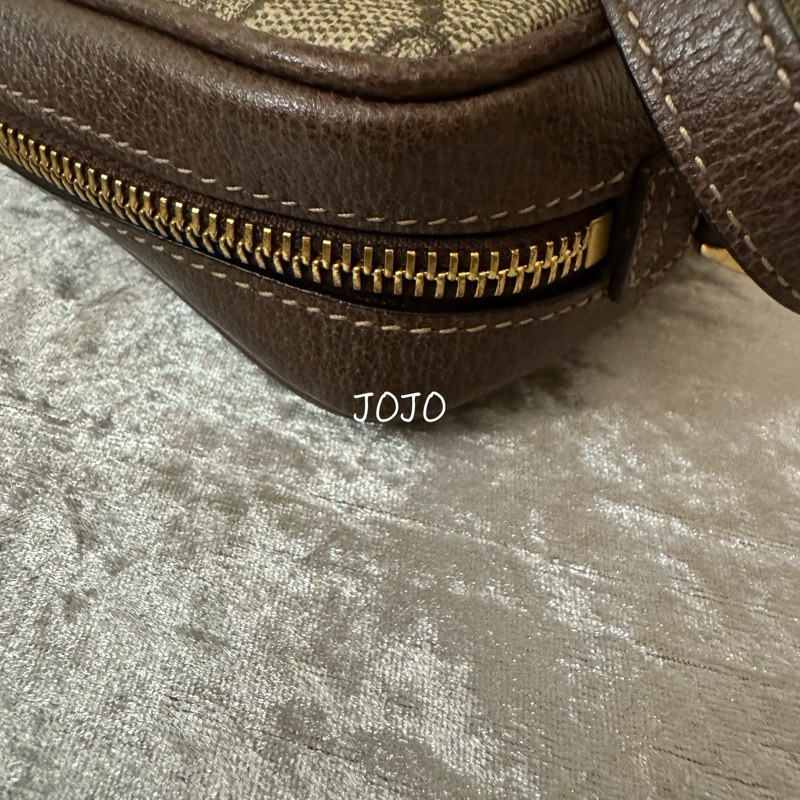 GUCCI橢圓 雙G斜背包/咖牛皮邊 古金雙G中間綠紅斜背包❤️不定時給優惠-11