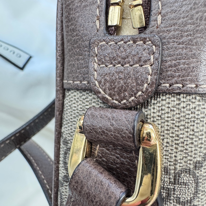 不定時會優惠❤️GUCCI橢圓 斜背包 包況很新 我最便宜❤️雙G斜背包/咖牛皮邊 古金雙G中間綠紅斜背包-28