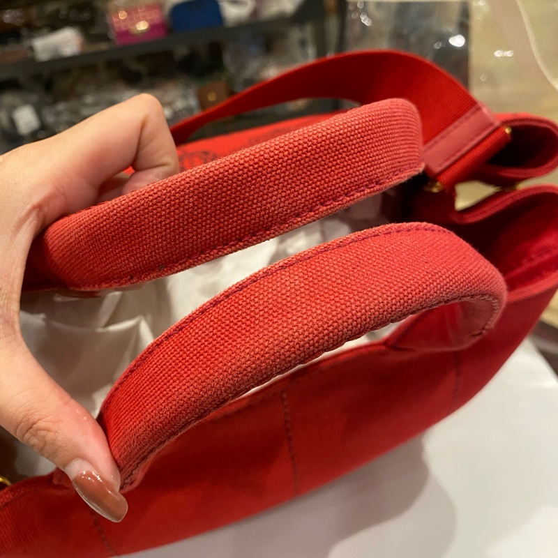 PRADA 帆布手提肩背包 紅-16