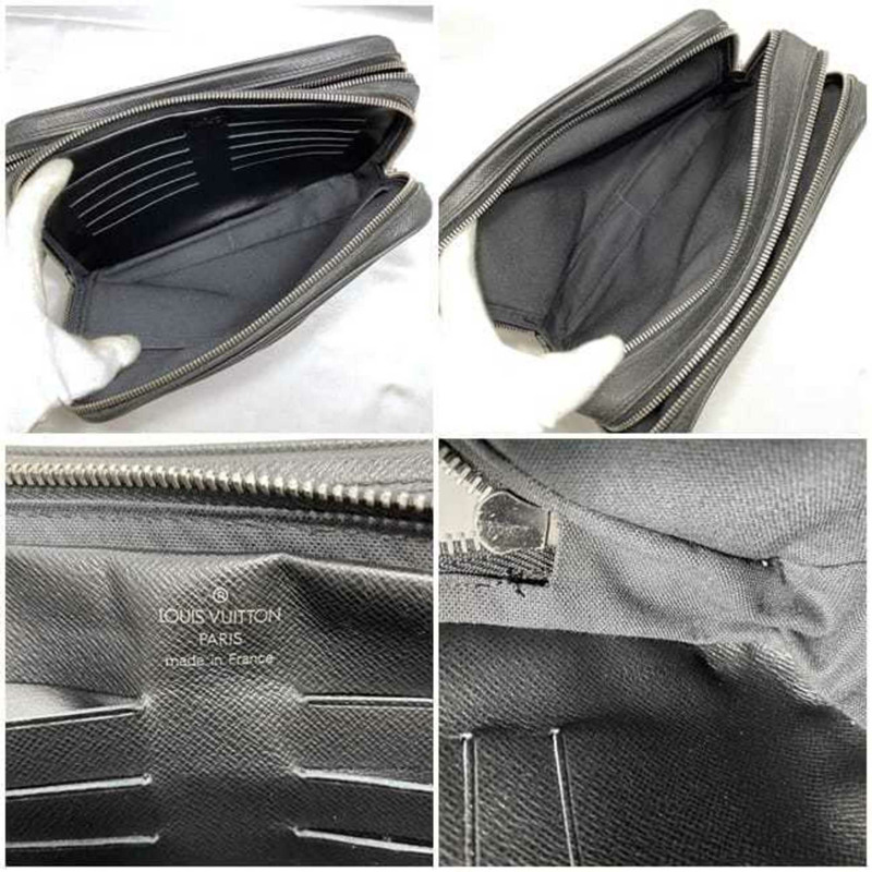 Louis Vuitton 第二包 Pavel 黑色 Ardoise Taiga M31142 f-20294 皮革 MI3077 LOUIS VUITTON 帶肩帶手拿包 男士 LV Compact-10
