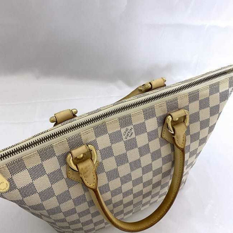 Louis Vuitton 手袋 Saleya PM 灰米色 Damier Azur N51186 手袋帆布鞣製皮革 VI4042 LOUIS VUITTON 獨立式白色-5