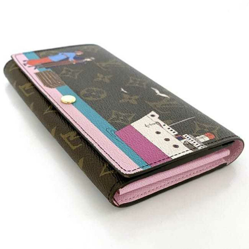 Louis Vuitton 雙折長款皮夾 Portefeuille Sarah Brown 多色 Monogram Illustre Cruise M62137 f-20119 系列帆布 TN3176 LOUIS VUITTON 翻蓋折疊-7