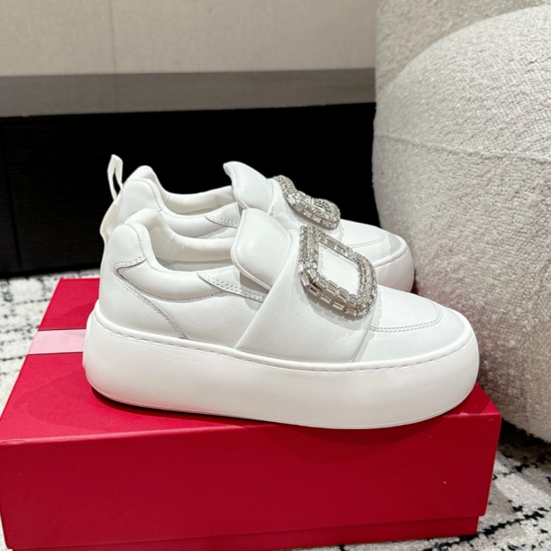 🎉新品好折扣✨Roger Vivier 女款 Viv' Up 水鑽方扣納帕皮革樂福鞋 增高5公分 白色 EU35/36/36.5/37/37.5/38(購買請訊息告知需要尺寸)-11