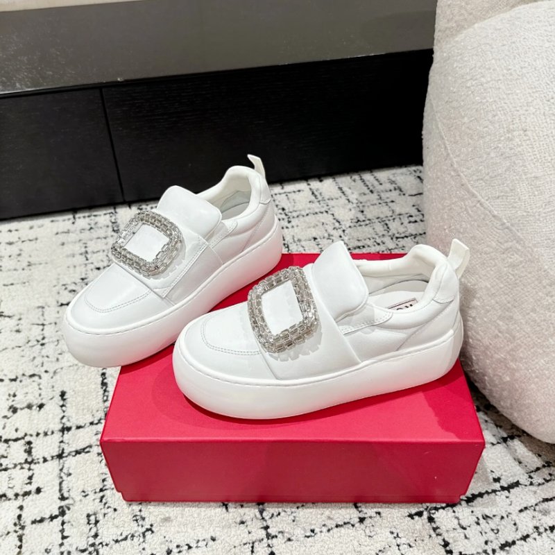 🎉新品好折扣✨Roger Vivier 女款 Viv' Up 水鑽方扣納帕皮革樂福鞋 增高5公分 白色 EU35/36/36.5/37/37.5/38(購買請訊息告知需要尺寸)-12