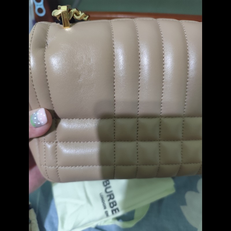 BURBERRY Lola 巴寶莉 TB翻蓋羊皮包 23cm 大款 燕麥色/裸色/奶茶色（限時大特價2/14止）-29