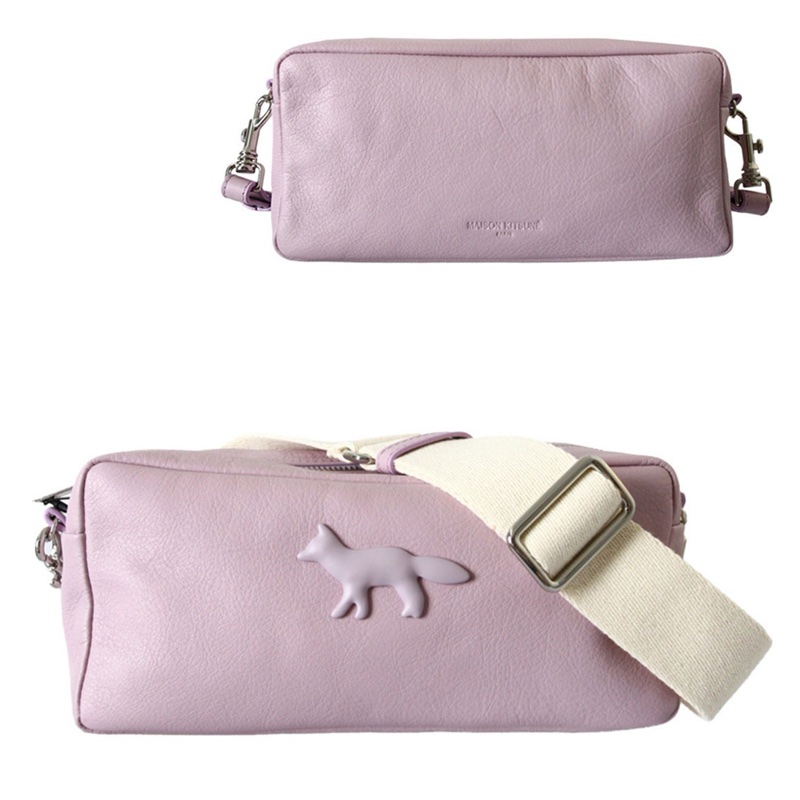 Maison Kitsuné 法國小狐狸🦊粉紫盒型包-0