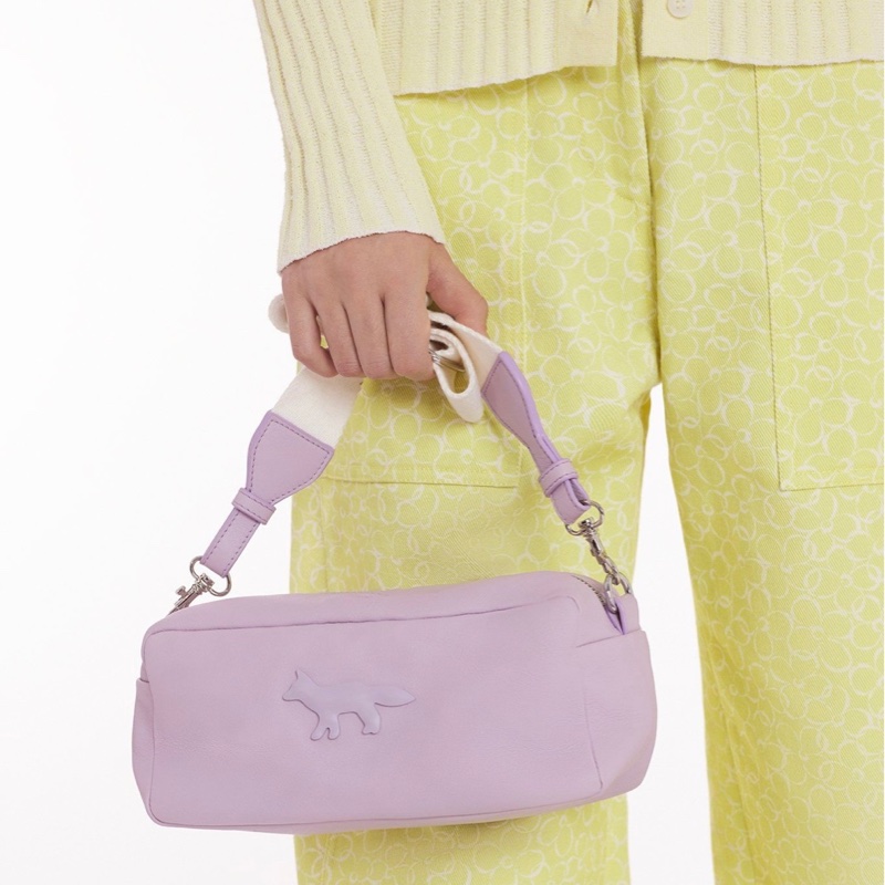 Maison Kitsuné 法國小狐狸🦊粉紫盒型包-3