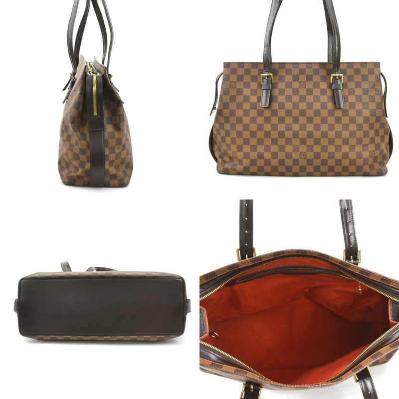 路易威登 LOUIS VUITTON 單肩包 托特包 Damier Chelsea 帆布 棕金色 女款 N51119 e59991a-1