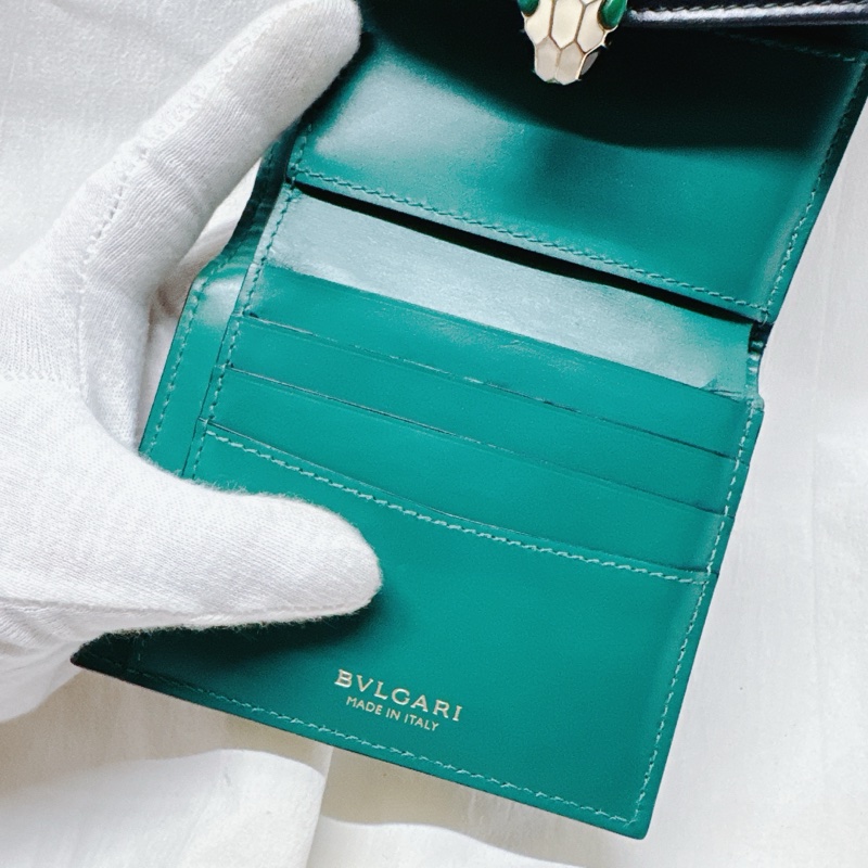 BVLGARI寶格麗珐瑯蛇頭三折短夾-34