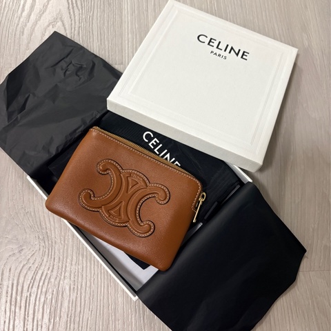 Celine拉鍊零錢包 零錢包 拉鍊短夾 一字零錢包
