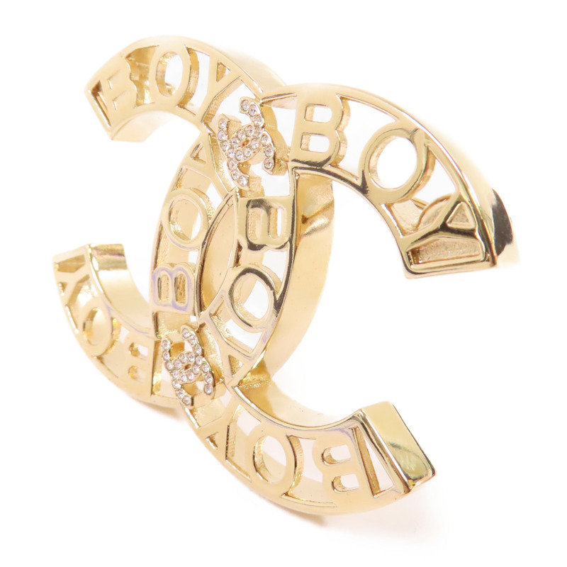 CHANEL 金屬/水鑽CC Brooch胸針-2