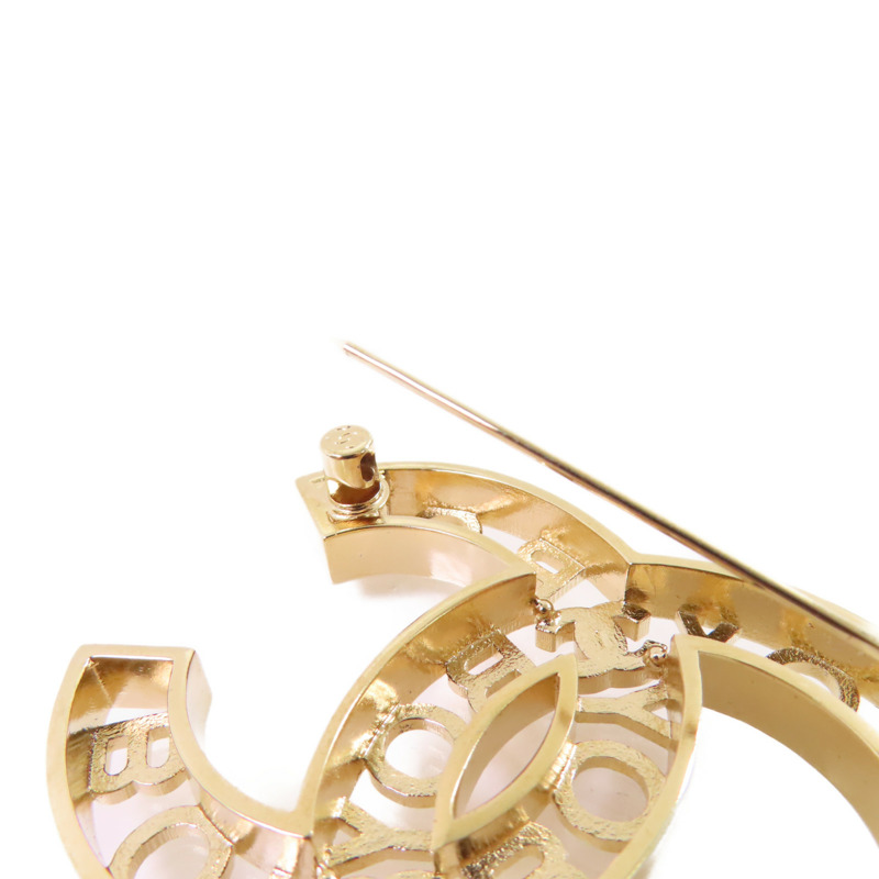 CHANEL 金屬/水鑽CC Brooch胸針-6