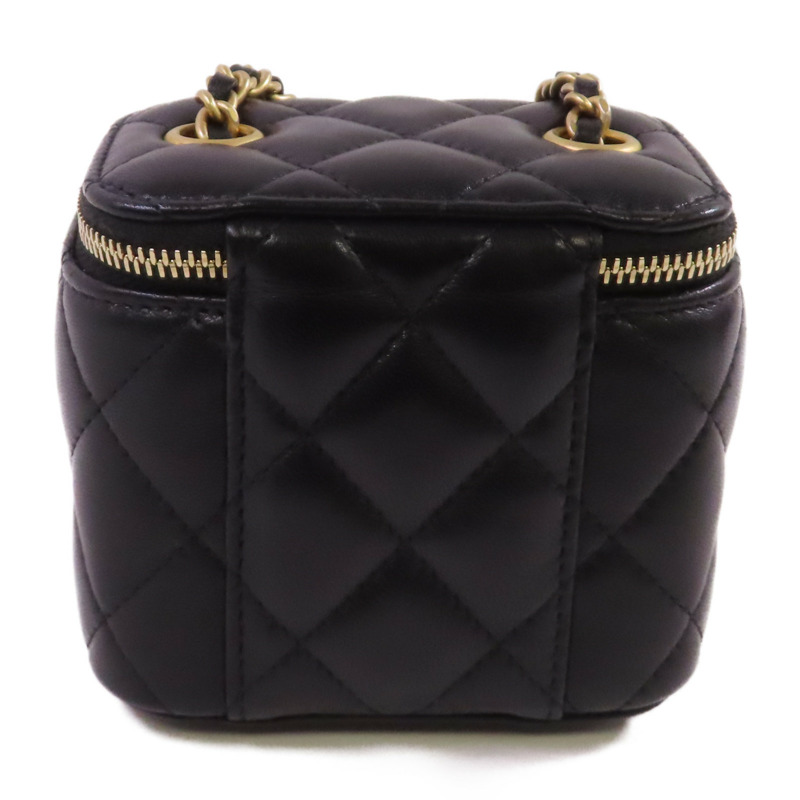 CHANEL 【激減優惠】羊皮皮革Mini Vanity Case Shoulder Bag金扣鏈帶肩背袋-1
