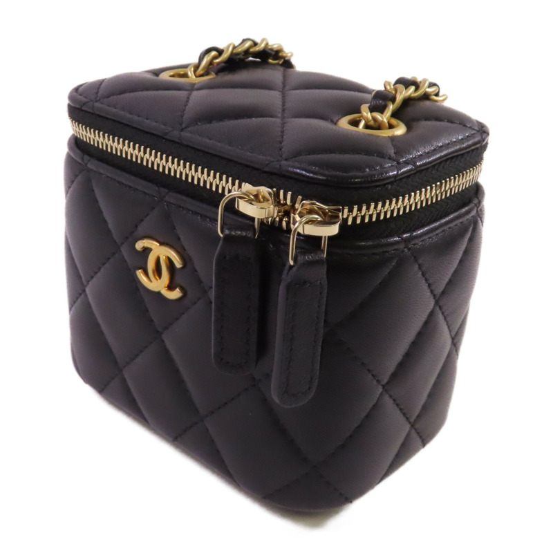 CHANEL 【激減優惠】羊皮皮革Mini Vanity Case Shoulder Bag金扣鏈帶肩背袋-2
