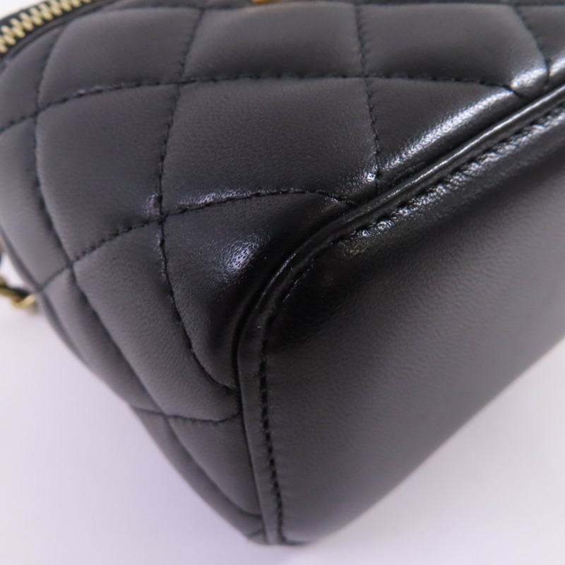 CHANEL 【激減優惠】羊皮皮革Mini Vanity Case Shoulder Bag金扣鏈帶肩背袋-5