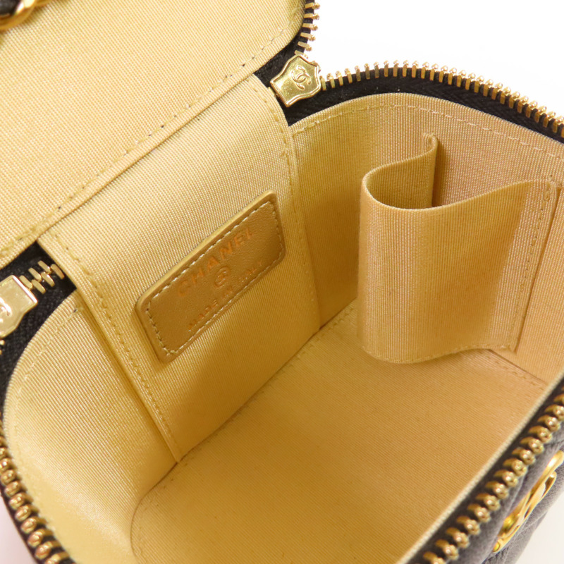 CHANEL 【激減優惠】羊皮皮革Mini Vanity Case Shoulder Bag金扣鏈帶肩背袋-12