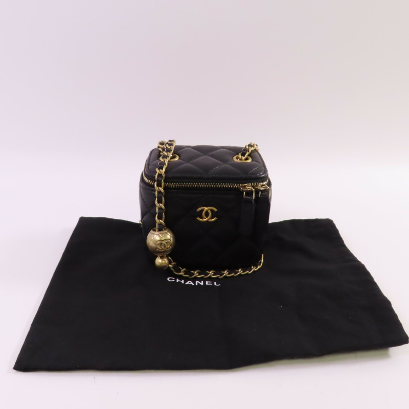 CHANEL 【激減優惠】羊皮皮革Mini Vanity Case Shoulder Bag金扣鏈帶肩背袋-15