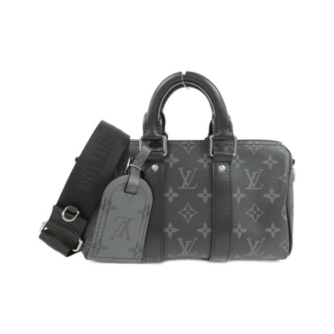 Louis Vuitton Monogram Eclipse Reverse Keepall Bandouliere 25 公分 M46271 波士頓包