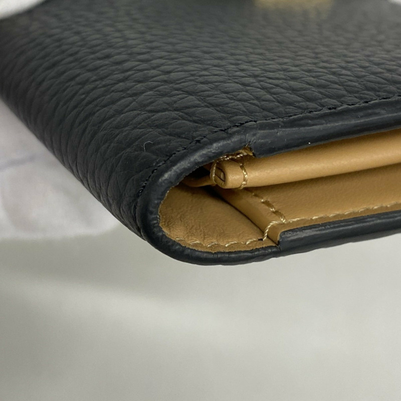 Louis Vuitton 長版皮夾 Taurillon LV Vertical M81330 Noir 女款-7