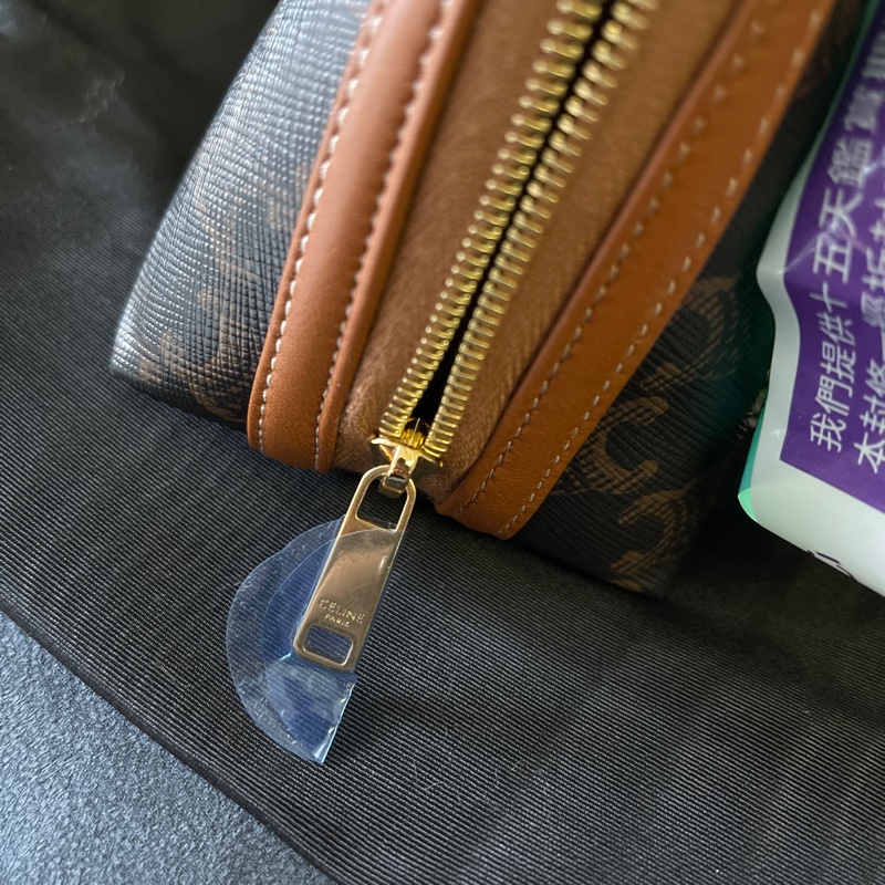 CELINE 印花羊皮革飾鍊手提包 貝殼包-6