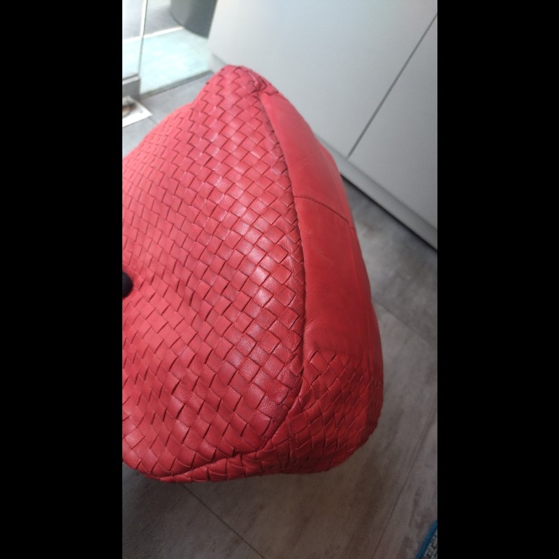Bottega Veneta 紅編織和尚包-23