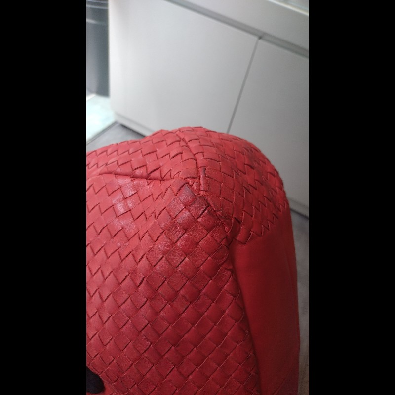 Bottega Veneta 紅編織和尚包-24