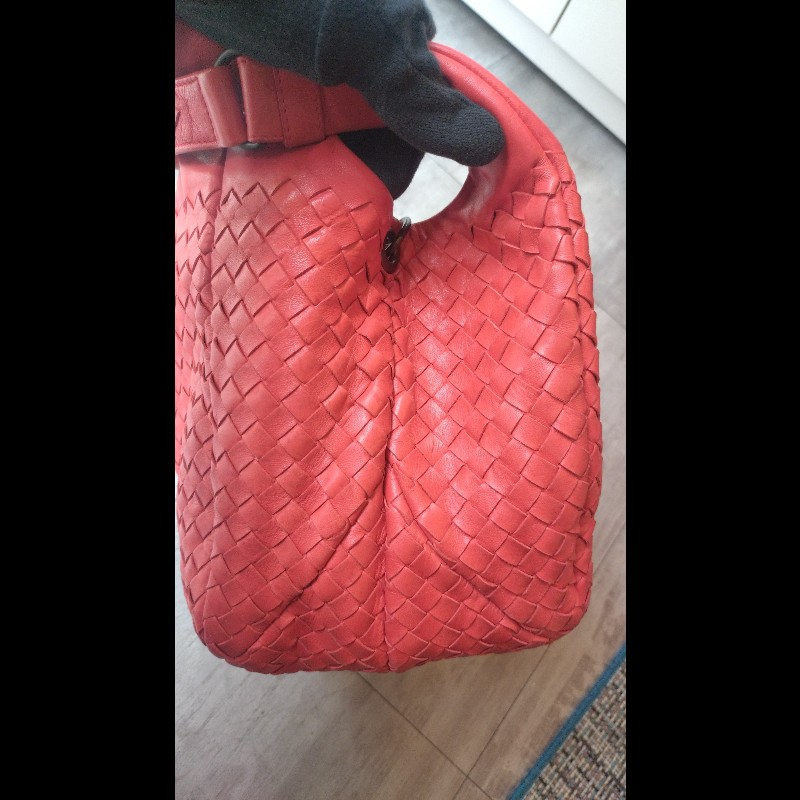 Bottega Veneta 紅編織和尚包-25