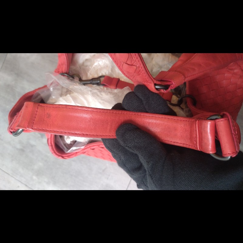 Bottega Veneta 紅編織和尚包-31