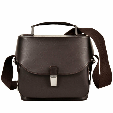 LOUIS VUITTON Charlie Monogram Glace 肩背包 皮革 M46510 Cafe AS0011 相機