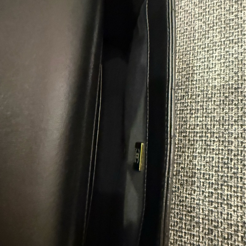 CHANEL 香奈兒 黑色羊皮金鍊粗鍊條CF口蓋包（日本 Brand Off 台灣店購入）-7