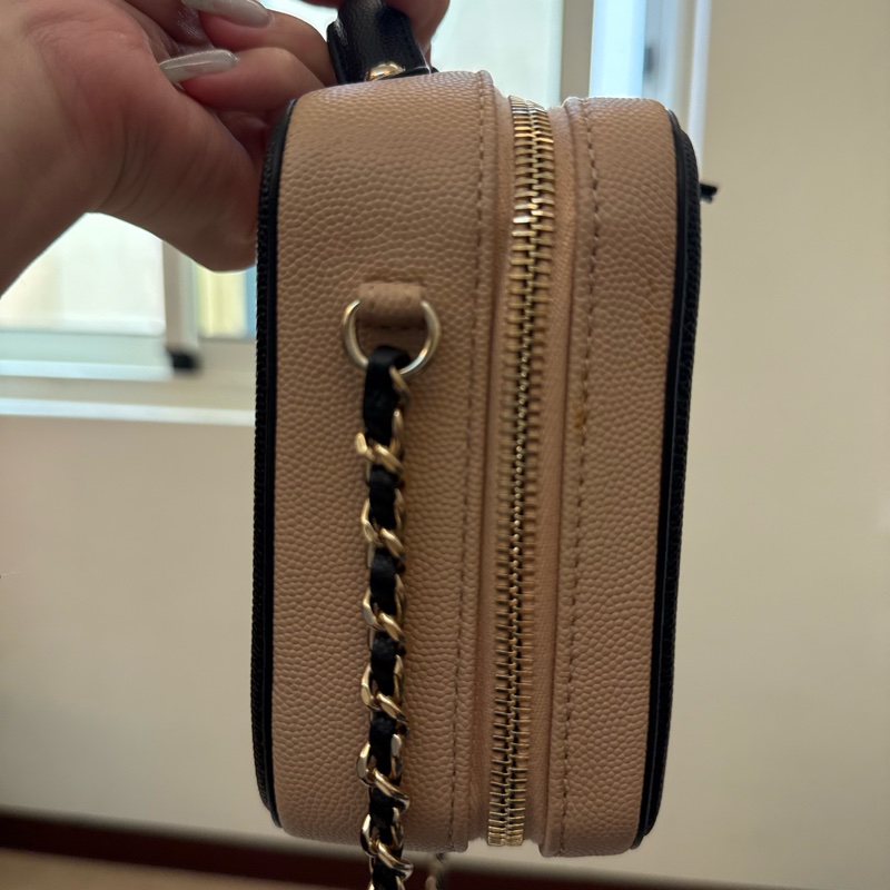 Chanel vanity case 杏黑 小號 18cm 最新全荔枝牛皮 經典款-8