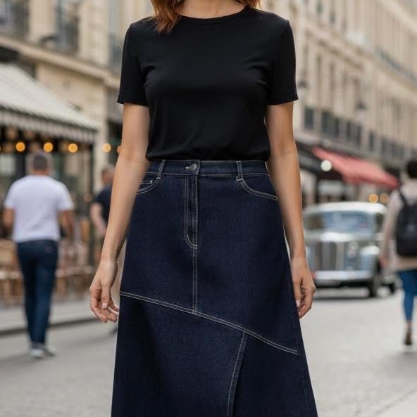 BURBERRY   倫敦  滿版格紋牛仔裙-9