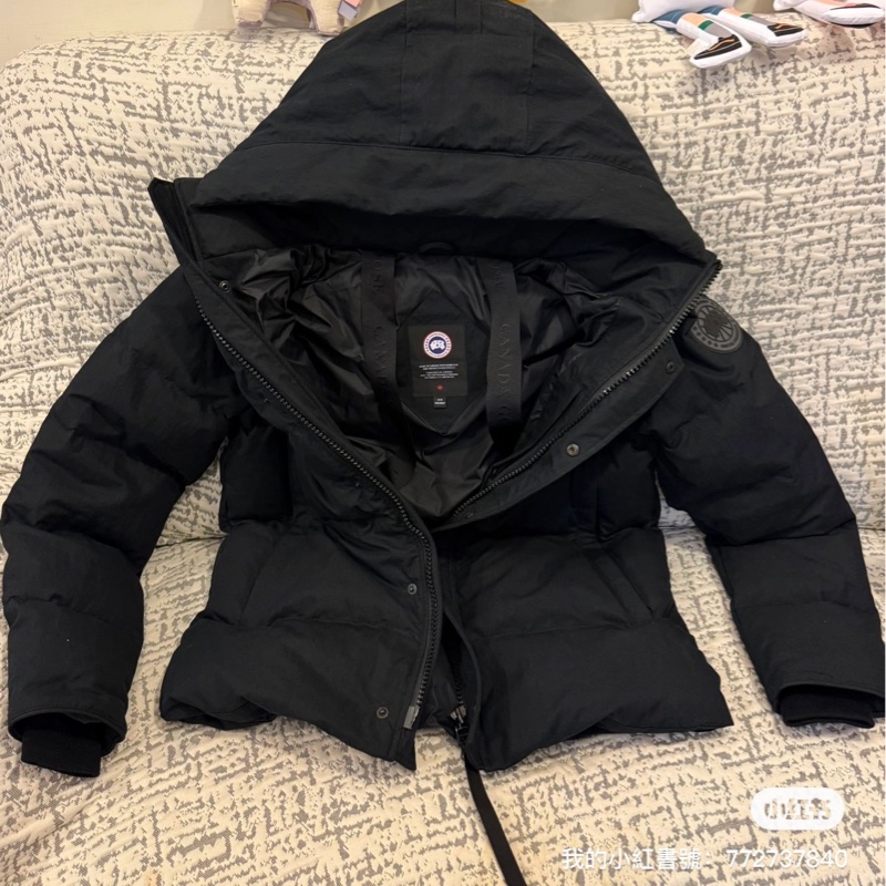 Canada Goose Wyndham 皺摺棉質派克大衣 黑色 M號-0