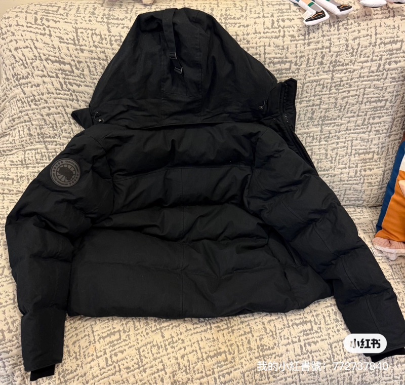 Canada Goose Wyndham 皺摺棉質派克大衣 黑色 M號-1