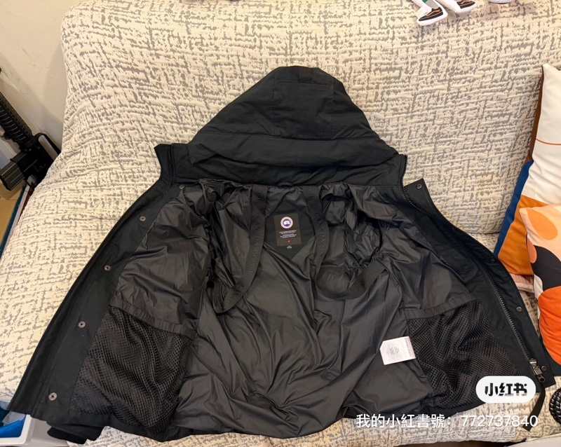 Canada Goose Wyndham 皺摺棉質派克大衣 黑色 M號-4
