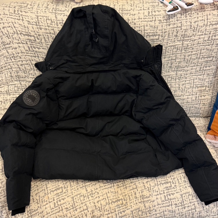 Canada Goose Wyndham 皺摺棉質派克大衣 黑色 M號-6