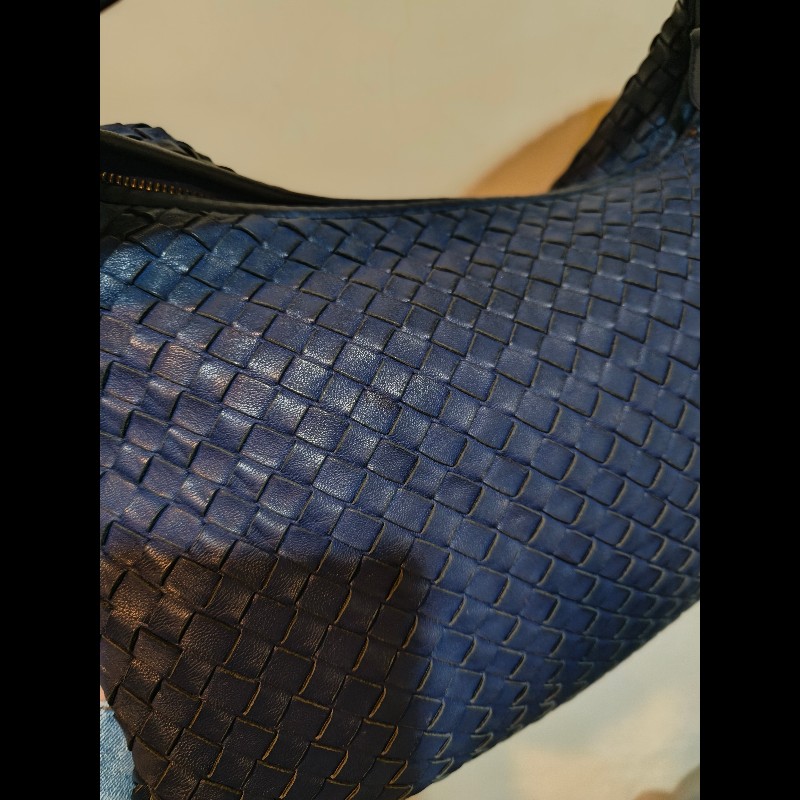 ㊣✨Bottega Veneta ✨寶緹嘉 BV Hop Bag 羊皮 藍色 編織 手提包 肩背包 腋下包 月牙包 /二手包/二手精品/保證正品🌳二手樹屋🌳-44