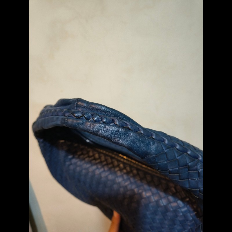 ㊣✨Bottega Veneta ✨寶緹嘉 BV Hop Bag 羊皮 藍色 編織 手提包 肩背包 腋下包 月牙包 /二手包/二手精品/保證正品🌳二手樹屋🌳-45